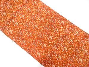 花喰鳥模様織り出し　開き名古屋帯（額縁仕立て）